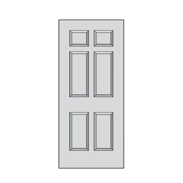 KMHD-HM-3'0 x 7'0 x 1 3/4 x 161, 6 Panel MOLDED STEELCRAFT Hollow Metal Door